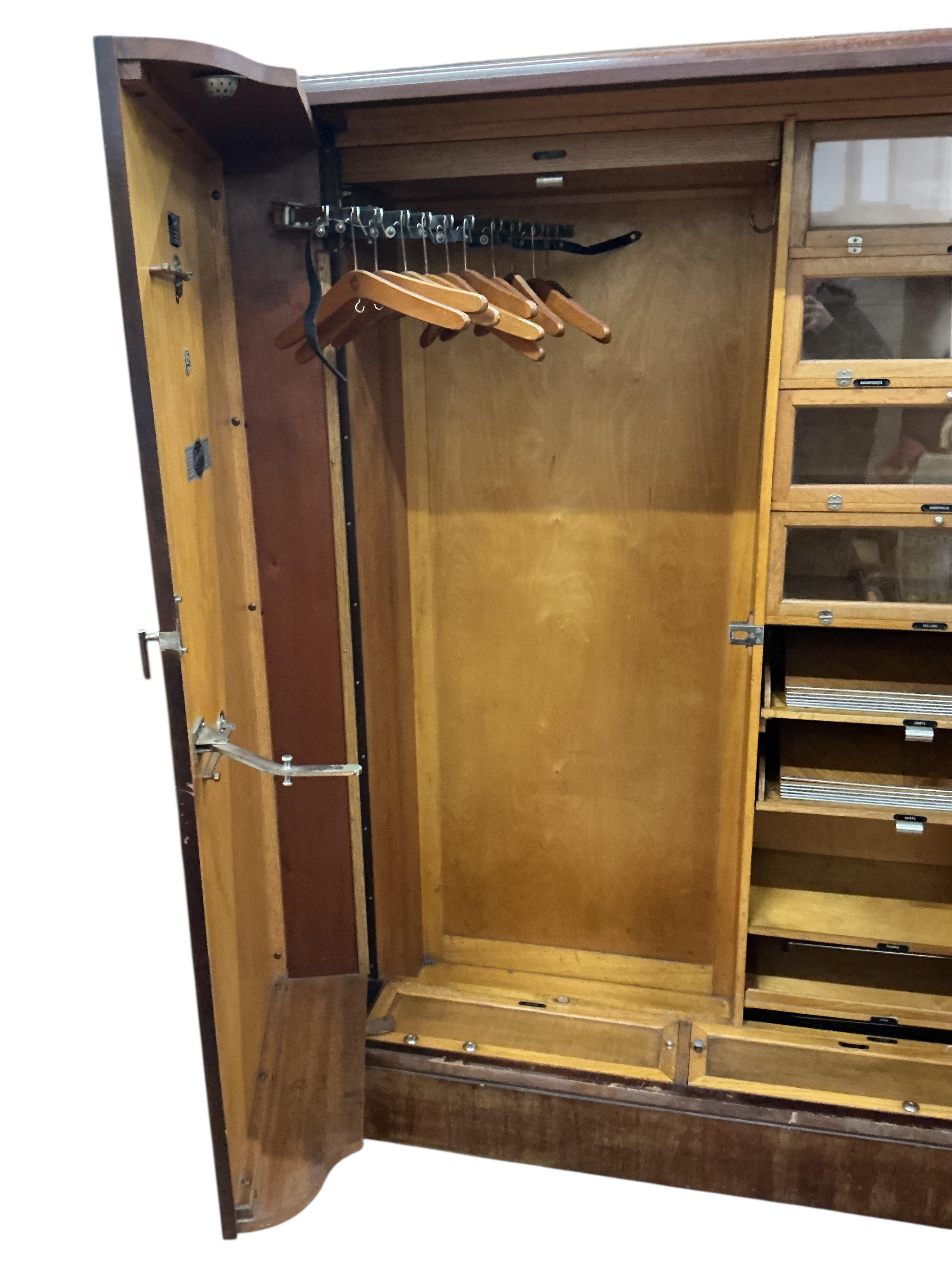 An early 20th century mahogany Patent Compactum wardrobe, width 120cm, depth 52cm, height 173cm